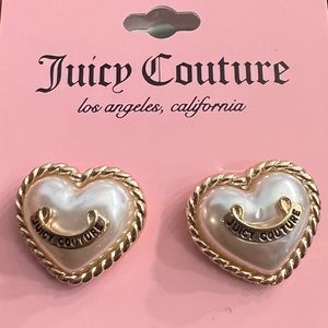 New Juicy Couture Heart Shaped Faux Stud Earrings